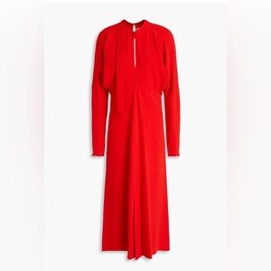 Victoria Beckham Vibrant Red Long Sleeve Dress